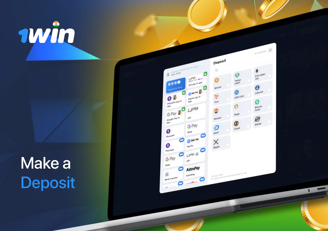 How to make a first deposit at 1Win casino
