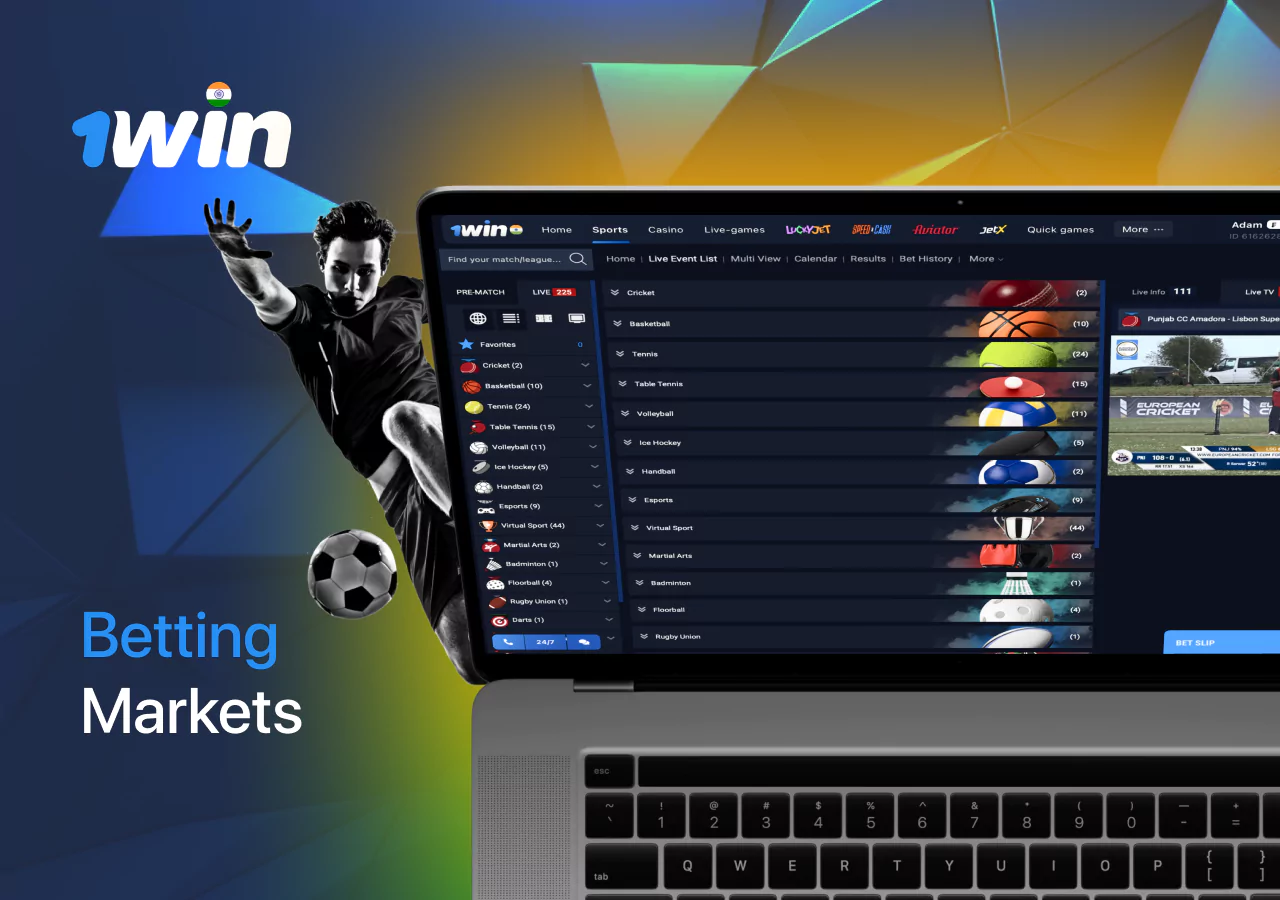 1Win sports betting on cricket, football, tennis and 30+ sports