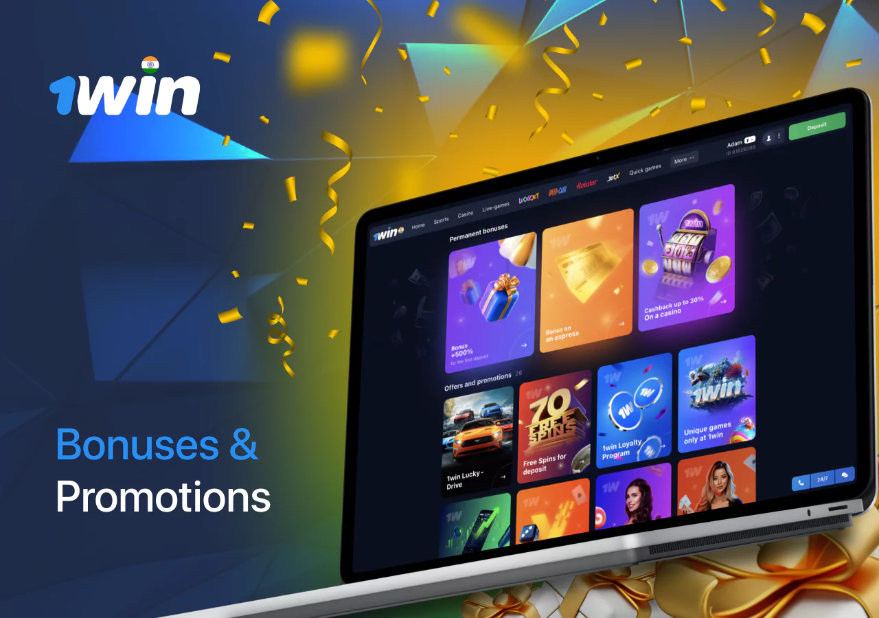 1Win bonuses and promotions for casino and sports betting
