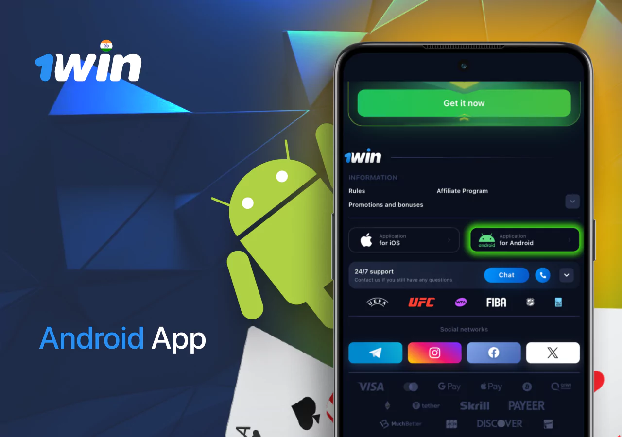 1Win APK download and installation on Android